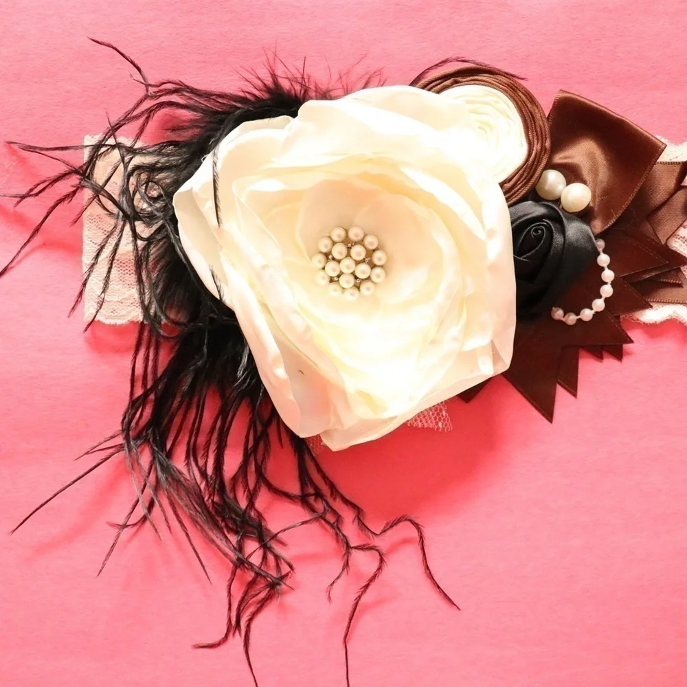 NEW Girls & Baby Couture Floral/ Feather Headbands